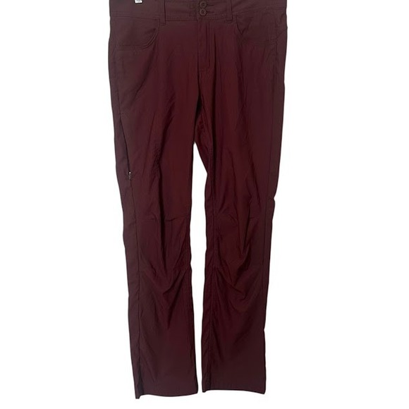 prAna Maroon Red Halle II Straight Leg Nylon Hiking Outdoor Pants Womens 8 - Picture 1 of 5